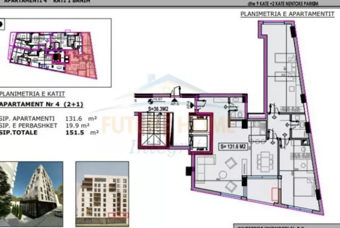 Shtepi ne shitje Apartament ne Tirane, 2+1, Mobilimi Bosh, pa mobiluar, Pagesa 418,000  Euro.