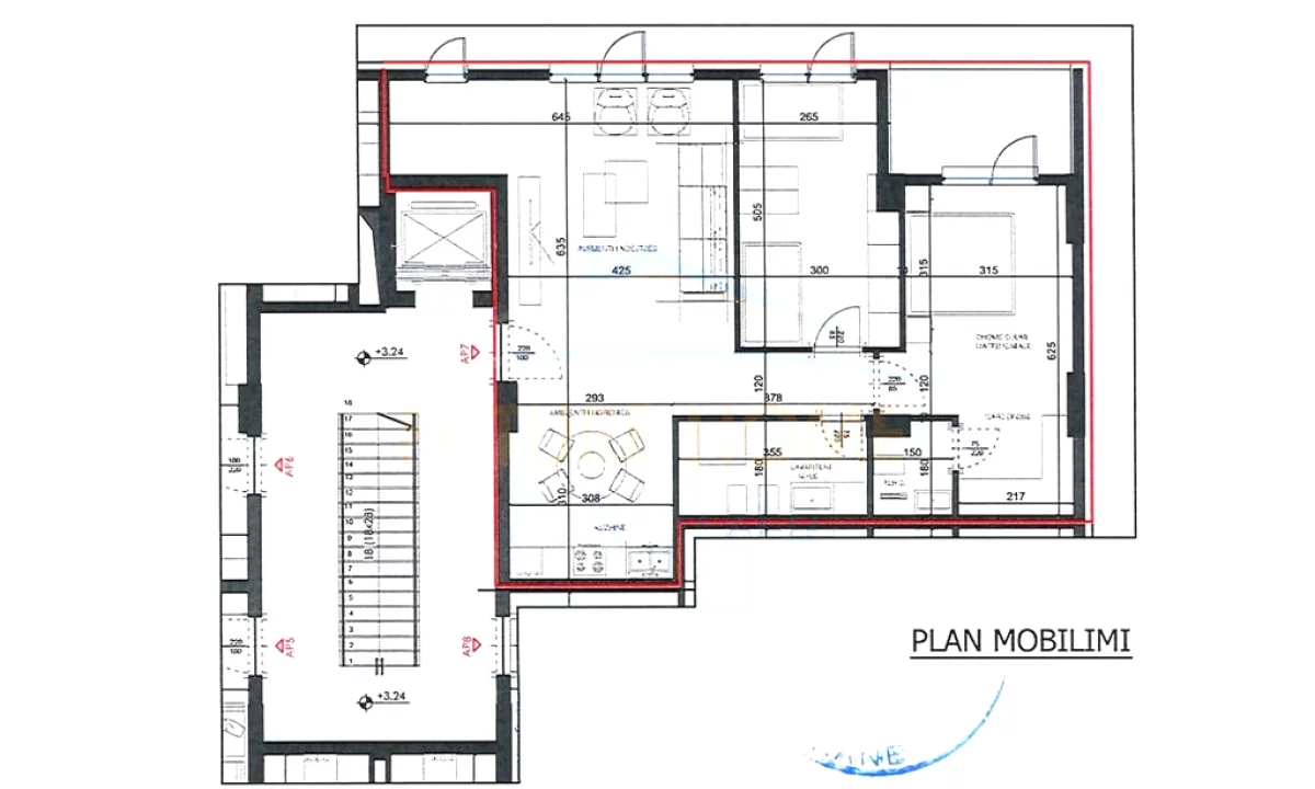 Shtepi ne shitje Apartament ne Tirane, 2+1, Mobilimi Bosh, pa mobiluar, Pagesa 161,000  Euro.