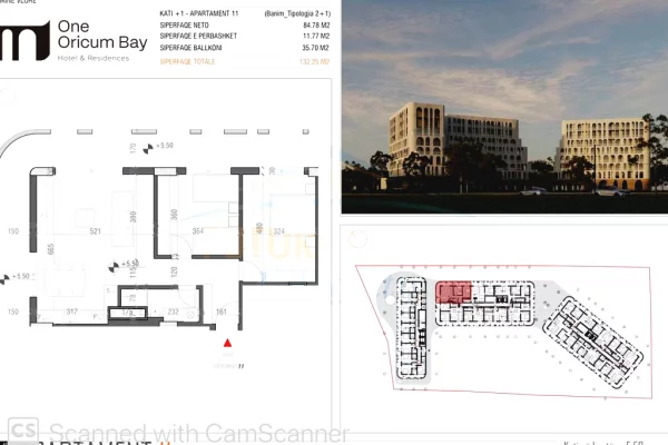 Shtepi ne shitje Apartament ne Vlore, 2+1, Mobilimi Bosh, pa mobiluar, Pagesa 291,000  Euro.