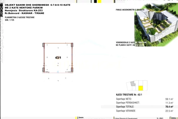 Business Property in Sale 1+1 in Tirana - 206,760 Euro