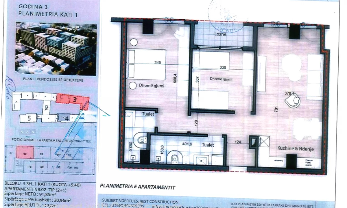 Shtepi ne shitje Apartament ne Tirane, 2+1, Mobilimi Bosh, pa mobiluar, Pagesa 169,200  Euro.