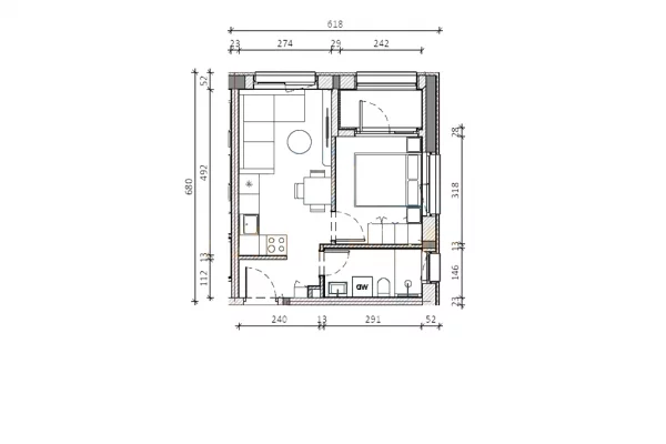 Shtepi ne shitje Apartament ne Tirane, 1+1, Mobilimi Bosh, pa mobiluar, Pagesa 79,000  Euro.