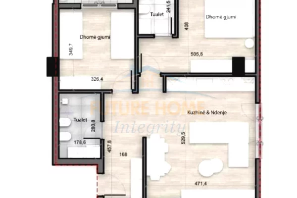 Shtepi ne shitje Apartament ne Tirane, 2+1, Mobilimi Bosh, pa mobiluar, Pagesa 158,000  Euro.