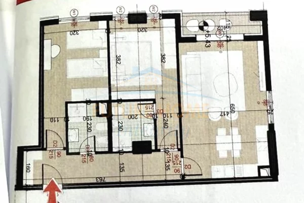 Shtepi ne shitje Apartament ne Tirane, 2+1, Mobilimi Bosh, pa mobiluar, Pagesa 173,200  Euro.