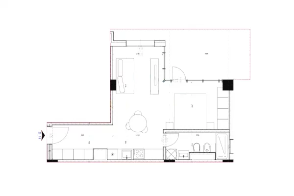 Apartment for sale in Tirana 1+1, Emty