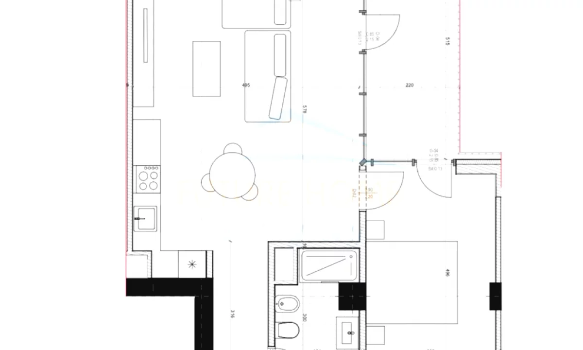 Apartment for sale in Tirana 1+1, Emty