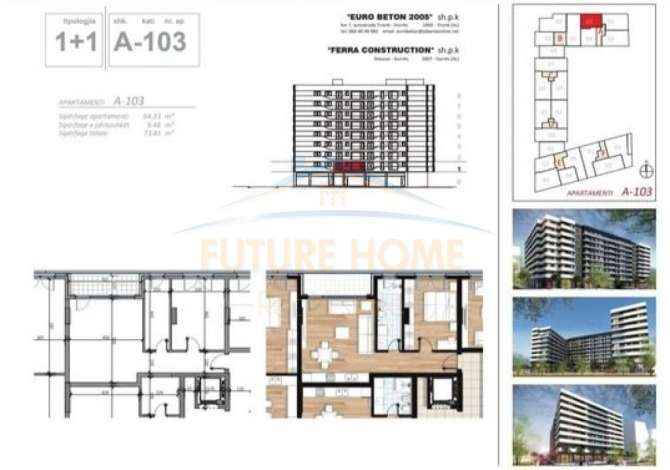 Shtepi ne shitje Apartament ne Tirane, 1+1, Mobilimi Bosh, pa mobiluar, Pagesa 118,000  Euro.