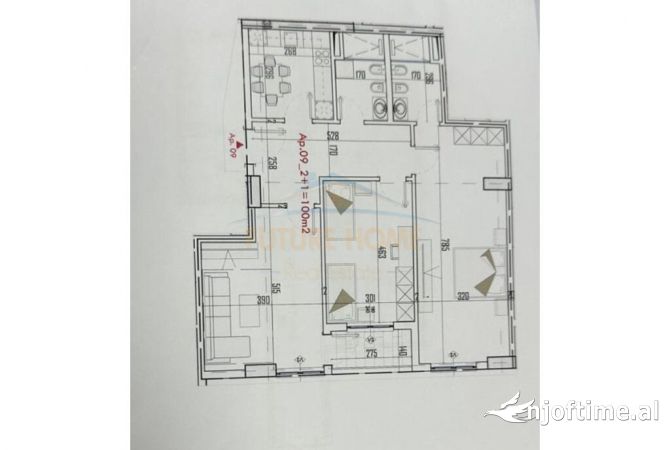 Shtepi ne shitje Apartament ne Tirane, 2+1, Mobilimi Bosh, pa mobiluar, Pagesa 126,500  Euro.