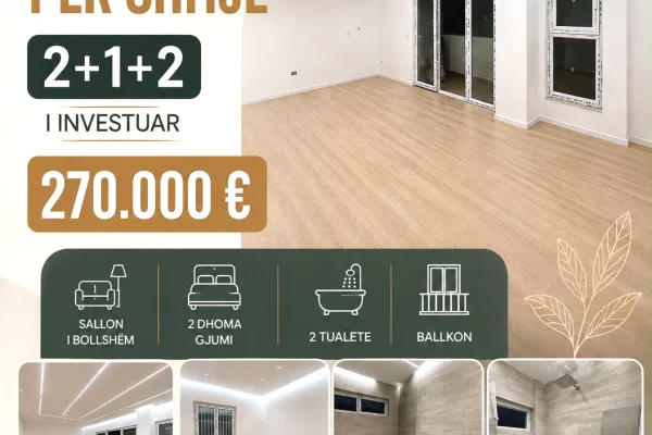 Shtepi ne shitje 2+1 ne Tirane - 270,000 Euro