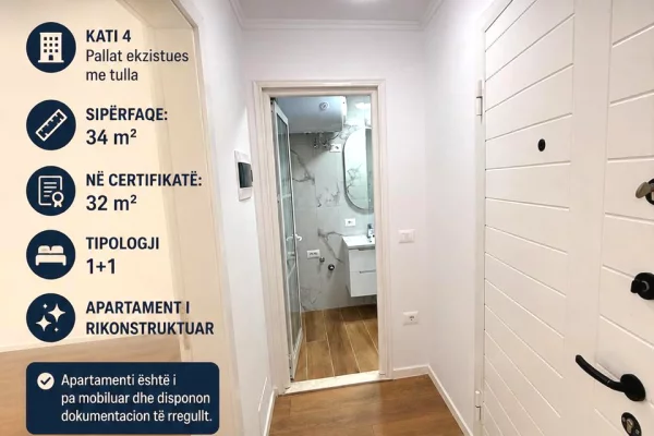 Shtepi ne shitje 1+1 ne Tirane - 94,000 Euro