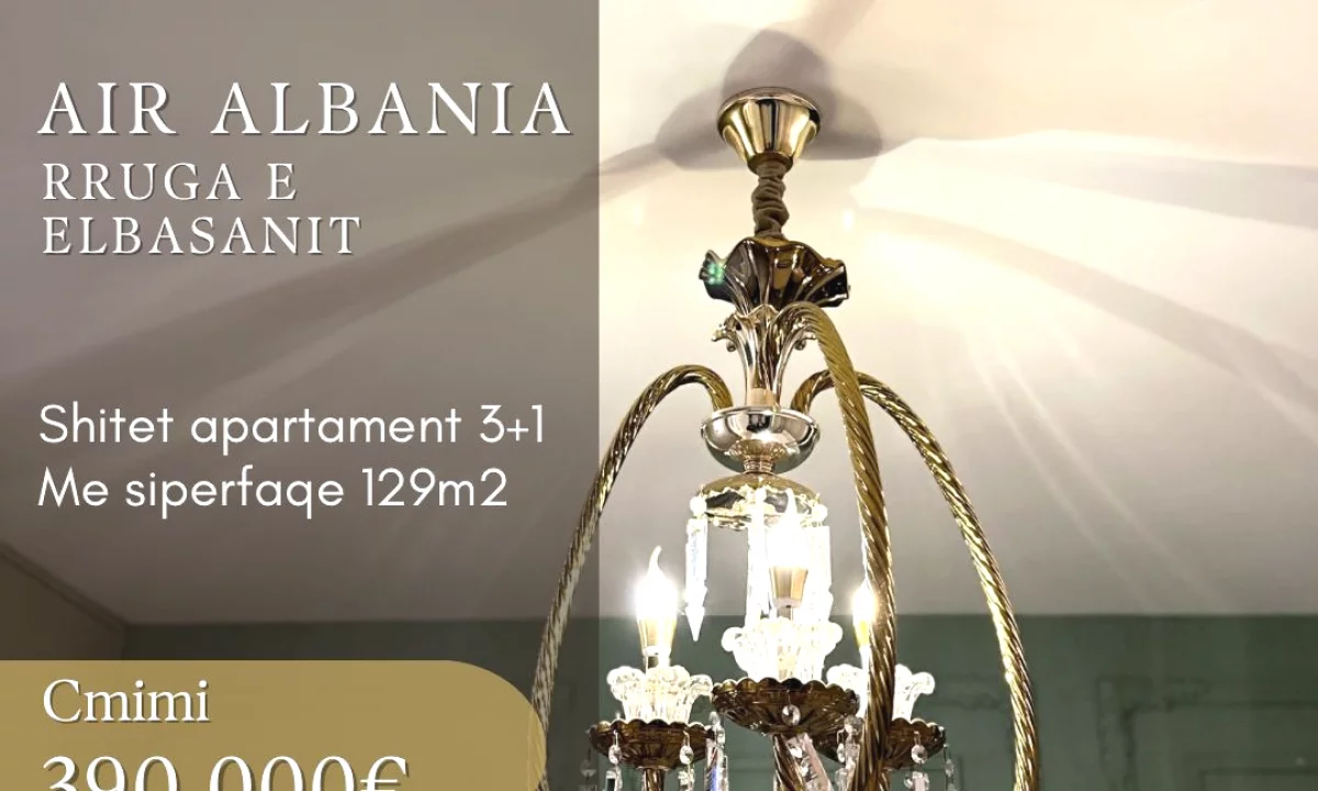 Shtepi ne shitje Apartament ne Tirane, 3+1, Mobilimi E mobiluar, Pagesa 390,000  Euro.