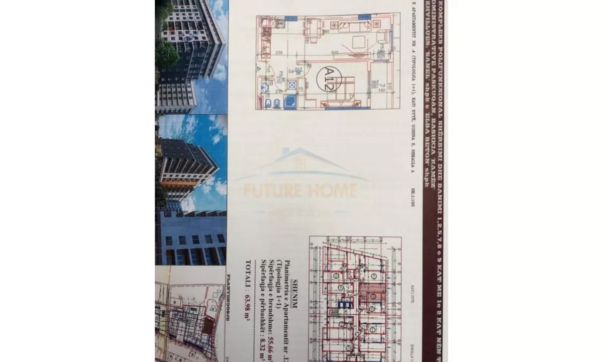 Shtepi ne shitje Apartament ne Tirane, 1+1, Mobilimi Bosh, pa mobiluar, Pagesa 70,380  Euro.