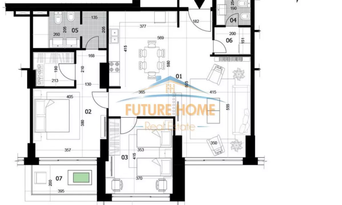 Shtepi ne shitje Apartament ne Tirane, 2+1, Mobilimi Bosh, pa mobiluar, Pagesa 702,084  Euro.
