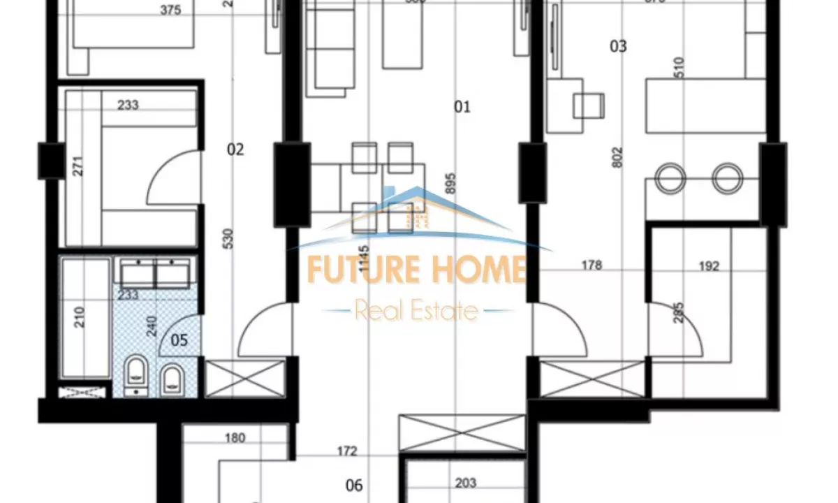 Shtepi ne shitje Apartament ne Tirane, 2+1, Mobilimi Bosh, pa mobiluar, Pagesa 738,827  Euro.