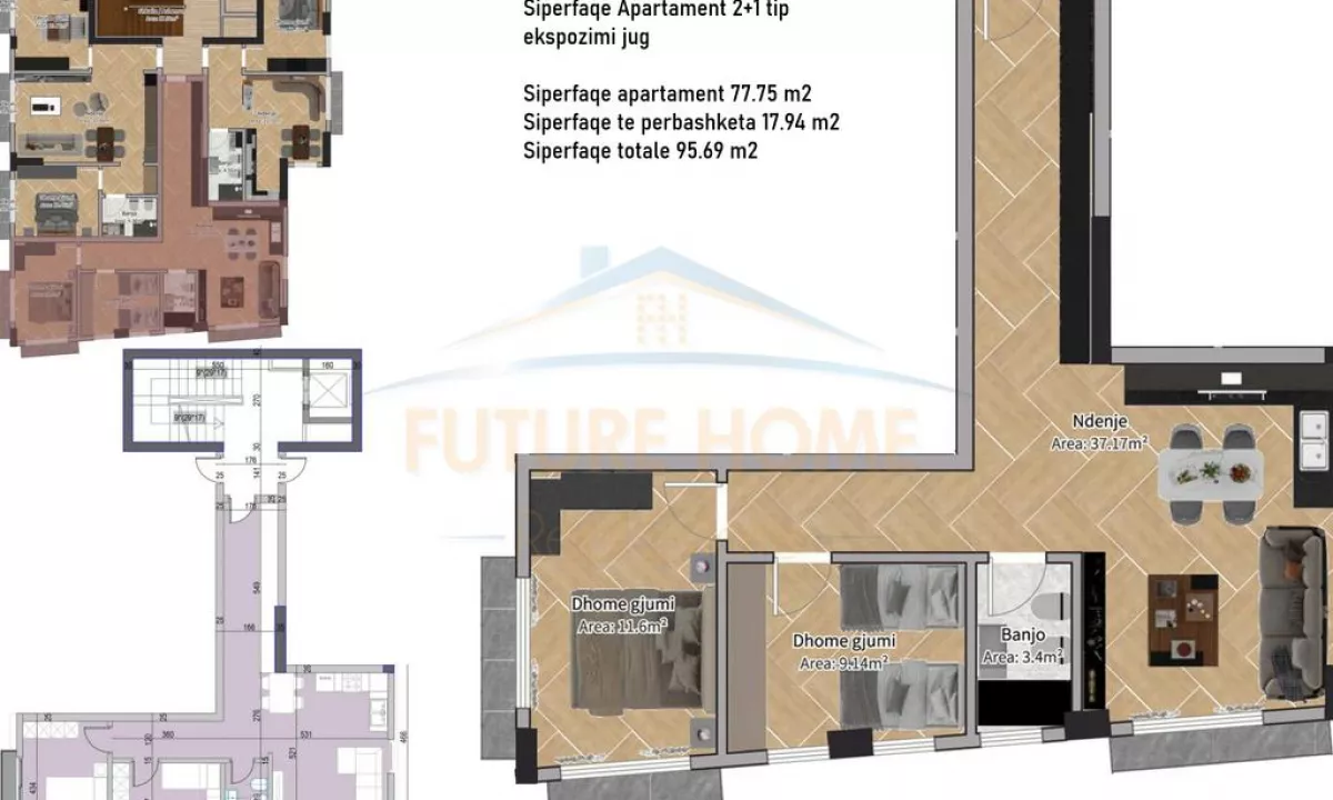 Shtepi ne shitje Apartament ne Tirane, 2+1, Mobilimi Bosh, pa mobiluar, Pagesa 240,000  Euro.