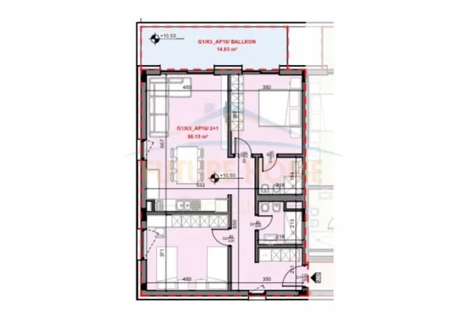 Shtepi ne shitje Apartament ne Tirane, 2+1, Mobilimi Bosh, pa mobiluar, Pagesa 203,600  Euro.