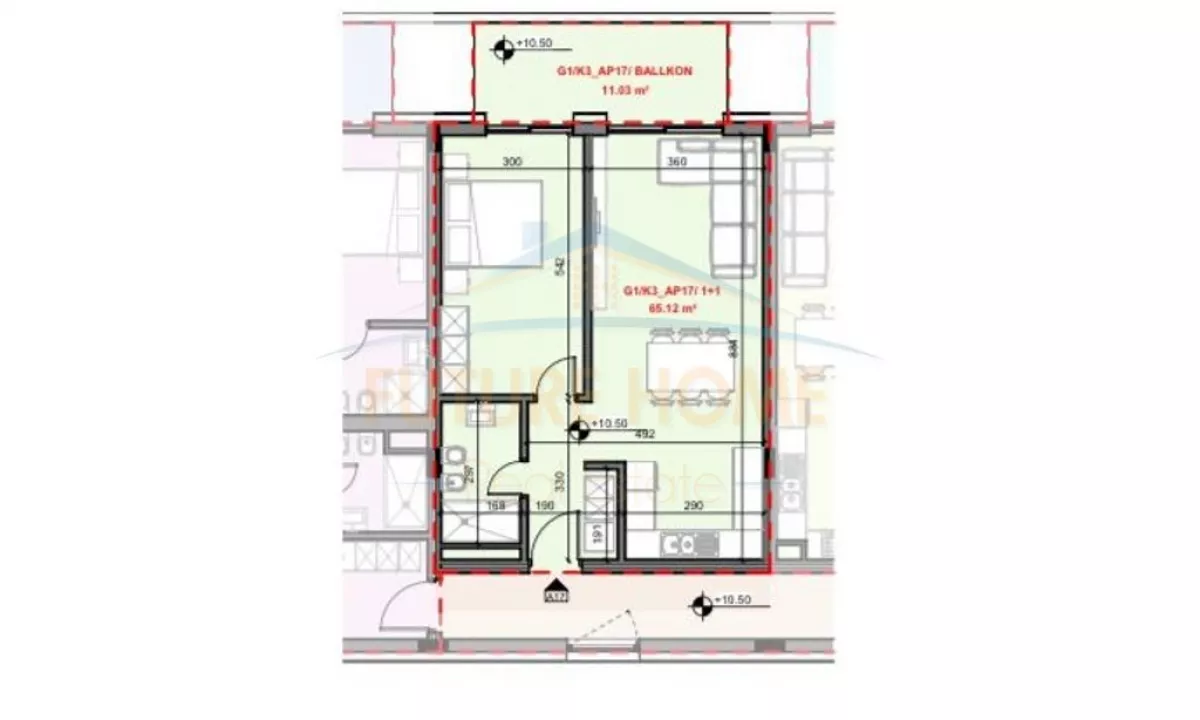Shtepi ne shitje Apartament ne Tirane, 1+1, Mobilimi Bosh, pa mobiluar, Pagesa 150,600  Euro.