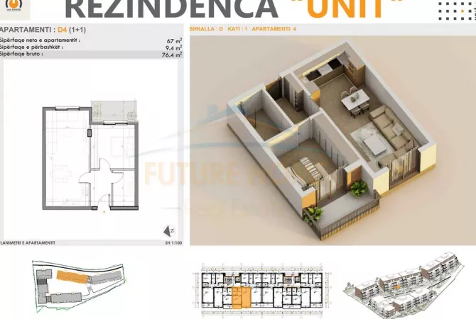 Shtepi ne shitje Apartament ne Tirane, 1+1, Mobilimi Bosh, pa mobiluar, Pagesa 137,500  Euro.