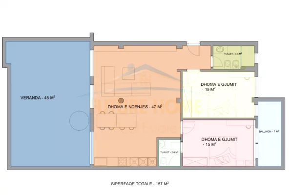 Shtepi ne shitje Apartament ne Durres, 2+1, Mobilimi E mobiluar, Pagesa 500,000  Euro.