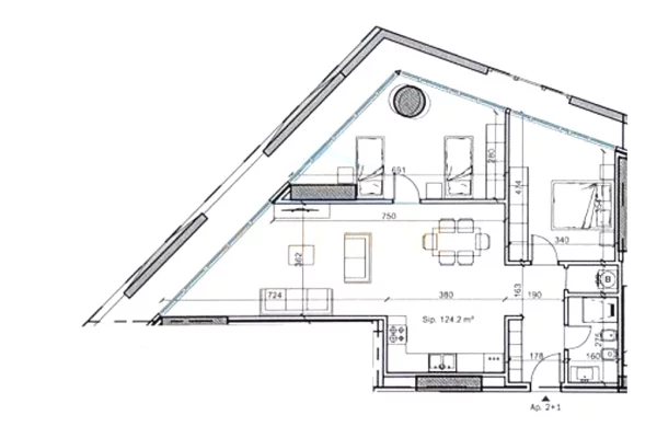 Shtepi ne shitje Apartament ne Tirane, 2+1, Mobilimi Bosh, pa mobiluar, Pagesa 323,000  Euro.