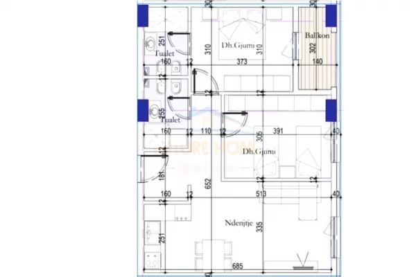 Shtepi ne shitje Apartament ne Tirane, 2+1, Mobilimi Bosh, pa mobiluar, Pagesa 109,500  Euro.