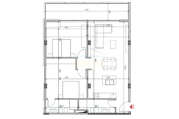 Shtepi ne shitje Apartament ne Tirane, 2+1, Mobilimi Bosh, pa mobiluar, Pagesa 257,670  Euro.