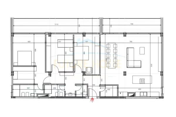 Shtepi ne shitje Apartament ne Tirane, 3+1, Mobilimi Bosh, pa mobiluar, Pagesa 442,554  Euro.