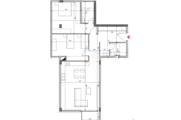 Shtepi ne shitje Apartament ne Tirane, 2+1, Mobilimi Bosh, pa mobiluar, Pagesa 277,200  Euro.