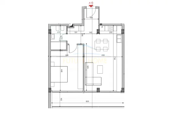 Shtepi ne shitje Apartament ne Tirane, 1+1, Mobilimi Bosh, pa mobiluar, Pagesa 194,880  Euro.