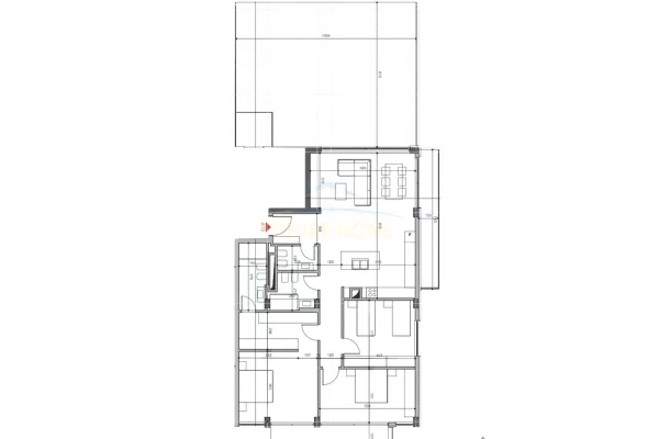 Shtepi ne shitje Apartament ne Tirane, 3+1, Mobilimi Bosh, pa mobiluar, Pagesa 506,880  Euro.