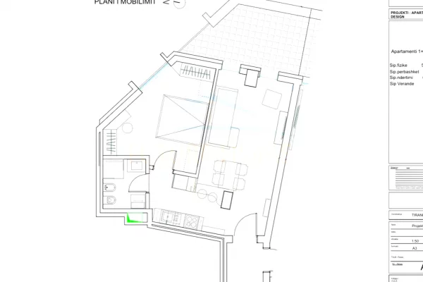 Appartamento in vendita a Tirana 1+1, Vuoto