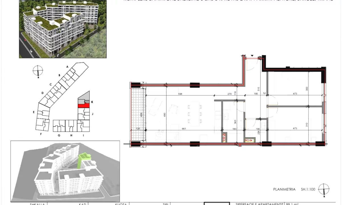 Shtepi ne shitje Apartament ne Tirane, 2+1, Mobilimi Bosh, pa mobiluar, Pagesa 125,000  Euro.