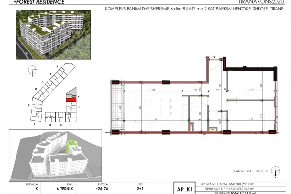 Shtepi ne shitje 2+1 ne Tirane - 125,000 Euro