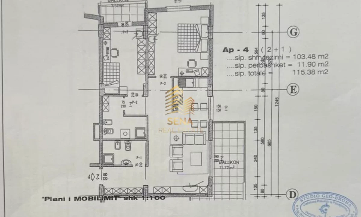 Shtepi ne shitje Apartament ne Tirane, 2+1, Mobilimi Bosh, pa mobiluar, Pagesa 220,000  Euro.