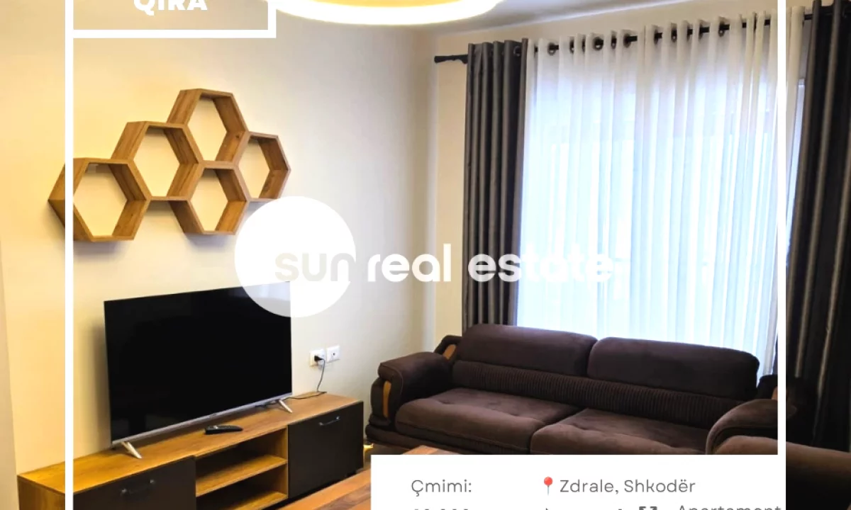 Shtepi me qera Apartament ne Shkoder, 2+1, Mobilimi E mobiluar, Pagesa 60,000  Leke.