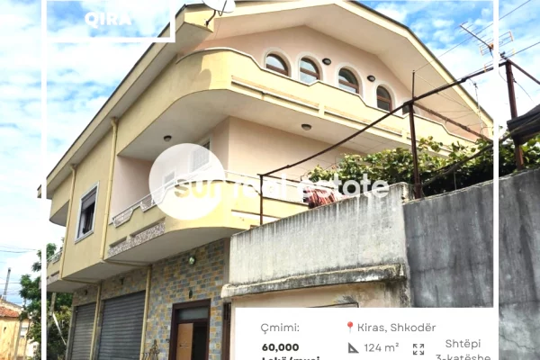 Shtepi me qera 2+1 ne Shkoder - 60,000 Leke