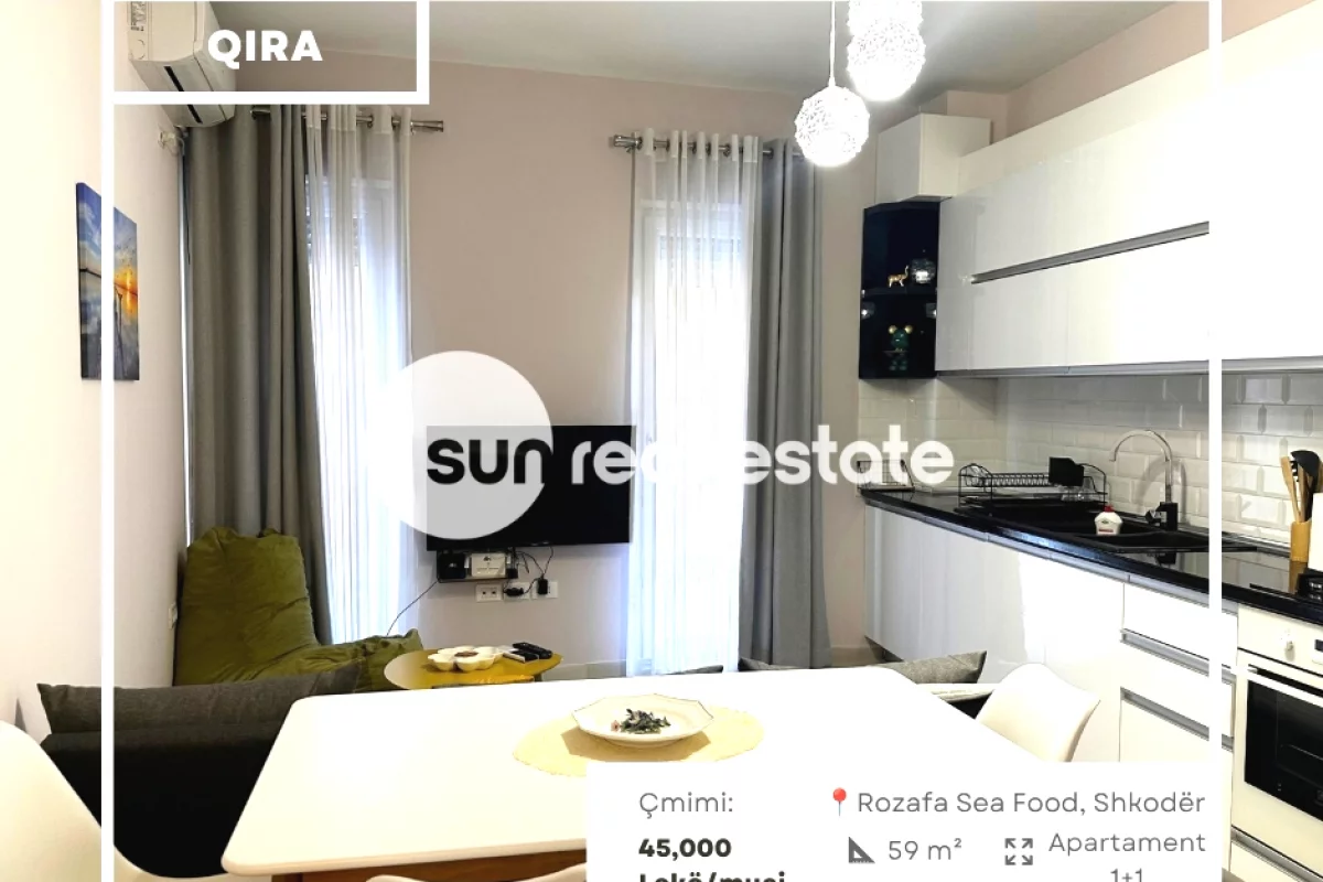 Shtepi me qera Apartament ne Shkoder, 1+1, Mobilimi E mobiluar, Pagesa 45,000  Leke.