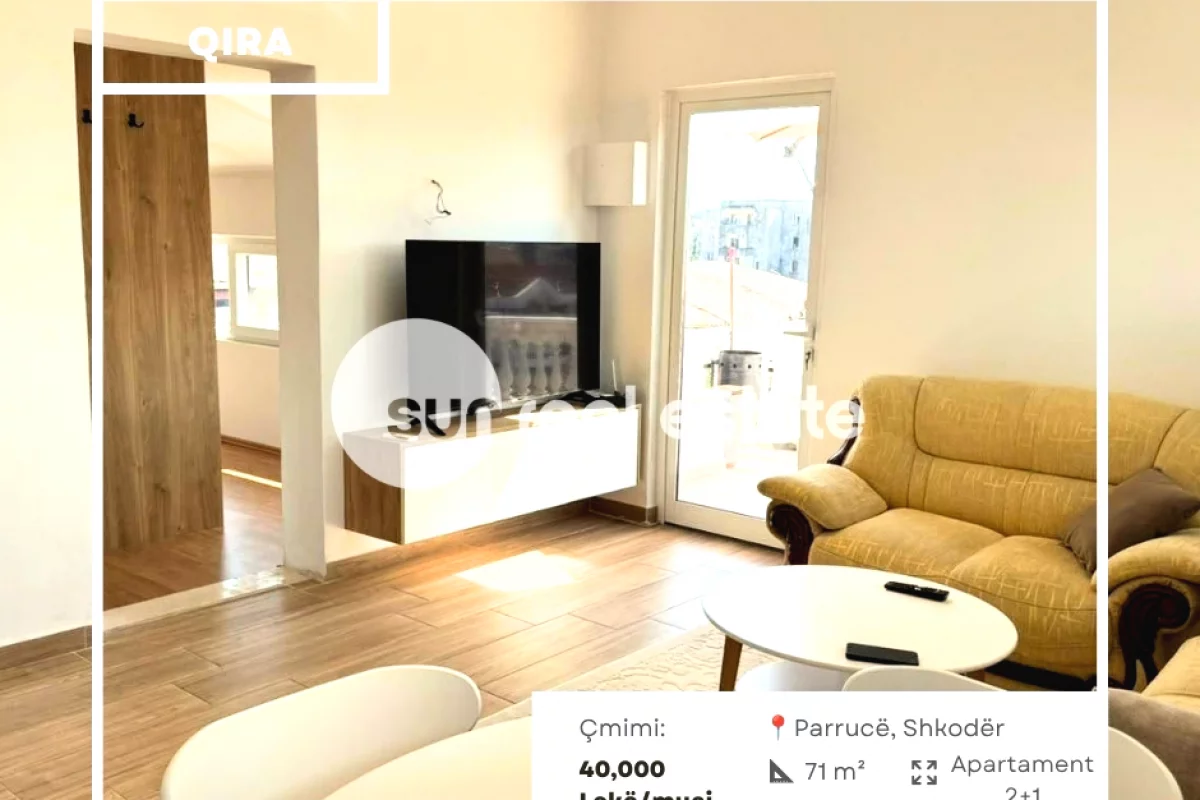 Shtepi me qera Apartament ne Shkoder, 2+1, Mobilimi E mobiluar, Pagesa 40,000  Leke.