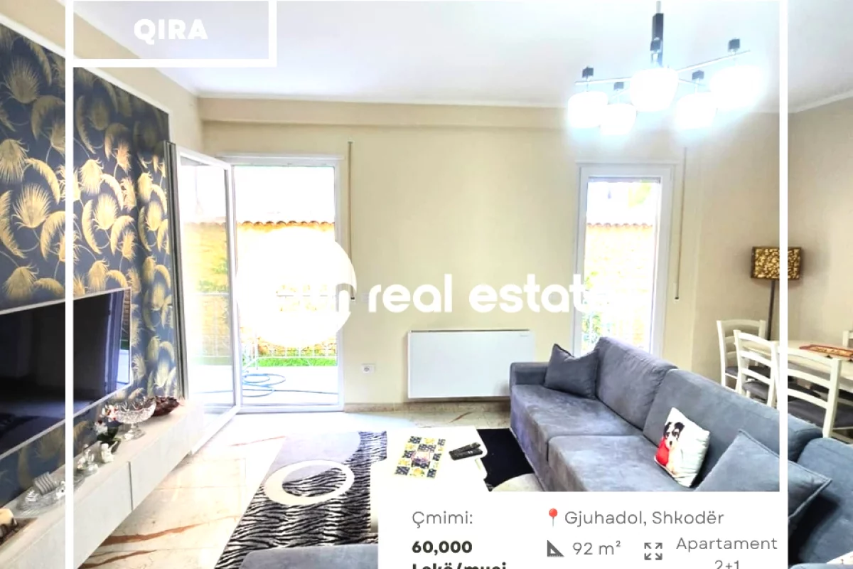 Shtepi me qera Apartament ne Shkoder, 2+1, Mobilimi E mobiluar, Pagesa 60,000  Leke.