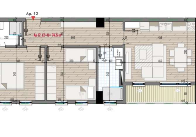 Shtepi ne shitje Apartament ne Tirane, 2+1, Mobilimi Bosh, pa mobiluar, Pagesa 85,740  Euro.