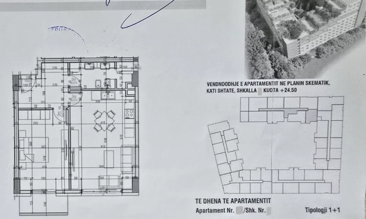 Shtepi ne shitje Apartament ne Tirane, 1+1, Mobilimi Bosh, pa mobiluar, Pagesa 105,300  Euro.