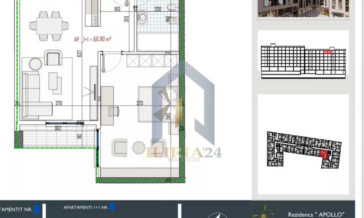 Shtepi ne shitje Apartament ne Tirane, 1+1, Mobilimi Bosh, pa mobiluar, Pagesa 85,360  Euro.