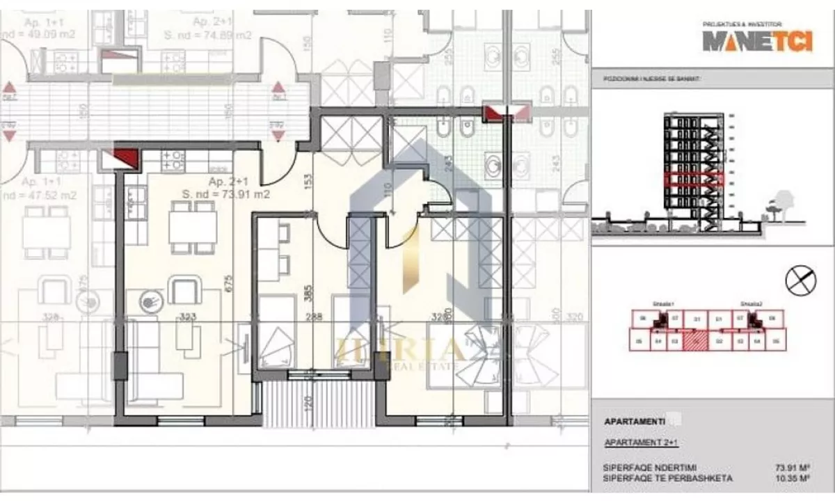Shtepi ne shitje Apartament ne Tirane, 1+1, Mobilimi Pjeserisht e mobiluar, Pagesa 106,000  Euro.