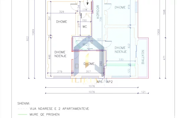 Shtepi ne shitje Apartament ne Tirane, 1+1, Mobilimi Bosh, pa mobiluar, Pagesa 167,000  Euro.