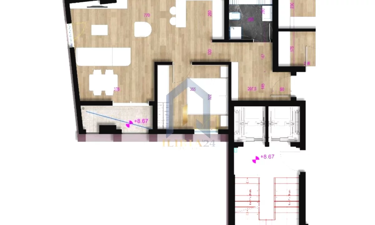 Shtepi ne shitje Apartament ne Tirane, 1+1, Mobilimi Bosh, pa mobiluar, Pagesa 236,000  Euro.