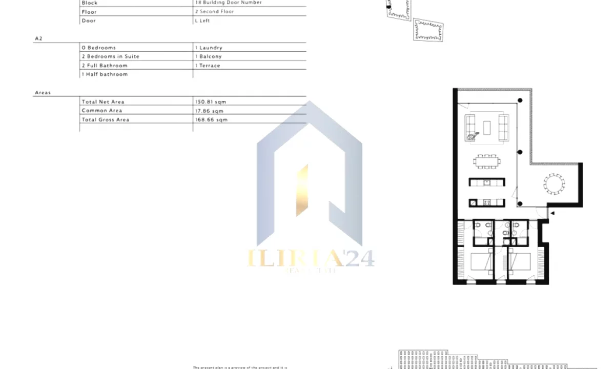 Appartamento in vendita a Tirana 2+1, Vuoto