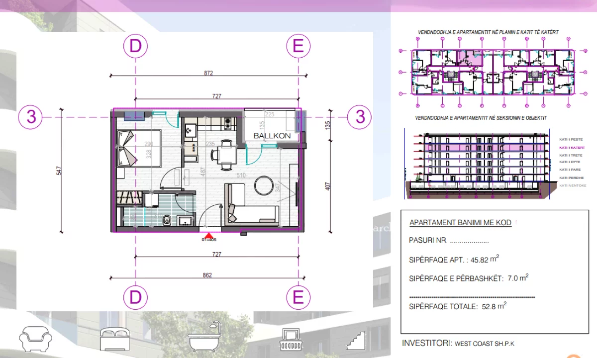 Appartamento in vendita a Durazzo 1+1, Vuoto
