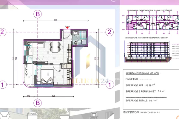 Appartamento in vendita a Durazzo 1+1, Vuoto