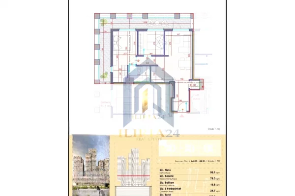 Appartamento in vendita a Tirana 2+1, Vuoto