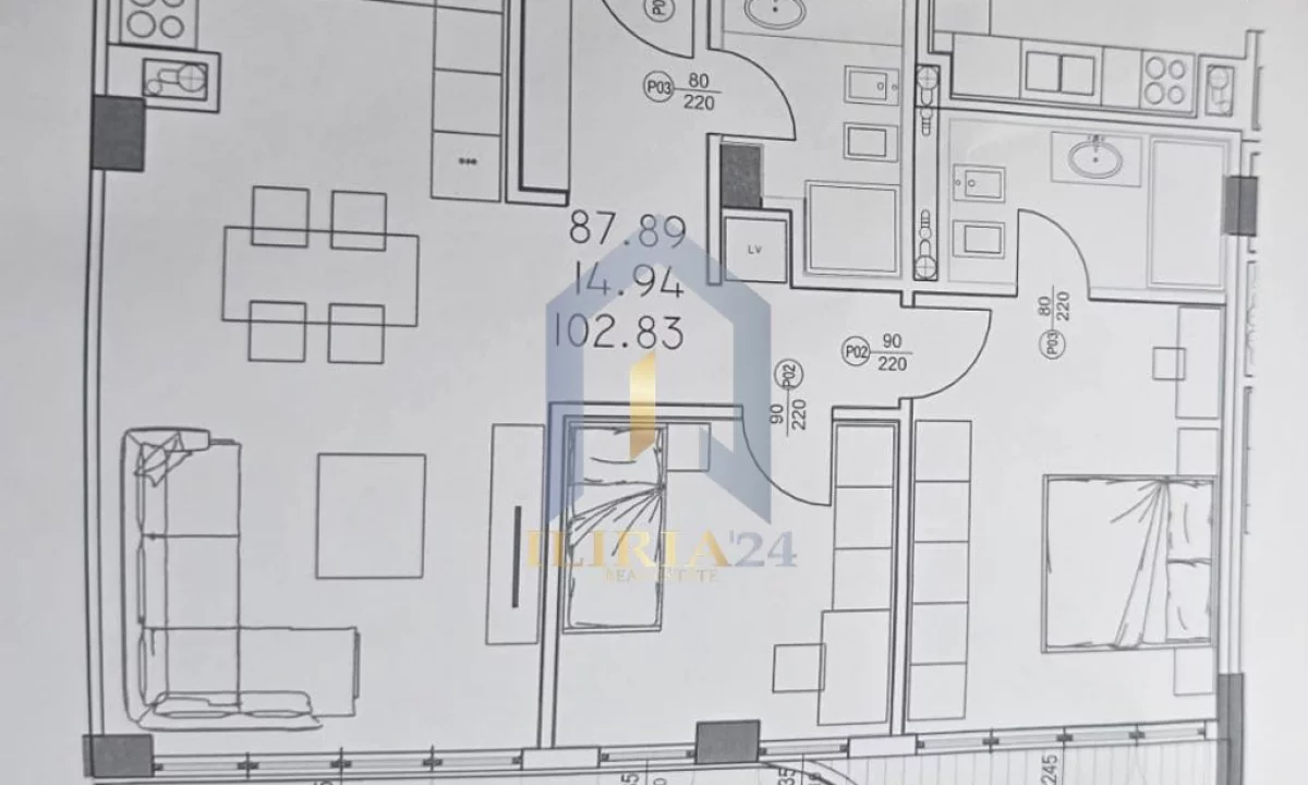 Apartment for sale in Tirana 1+1, Emty